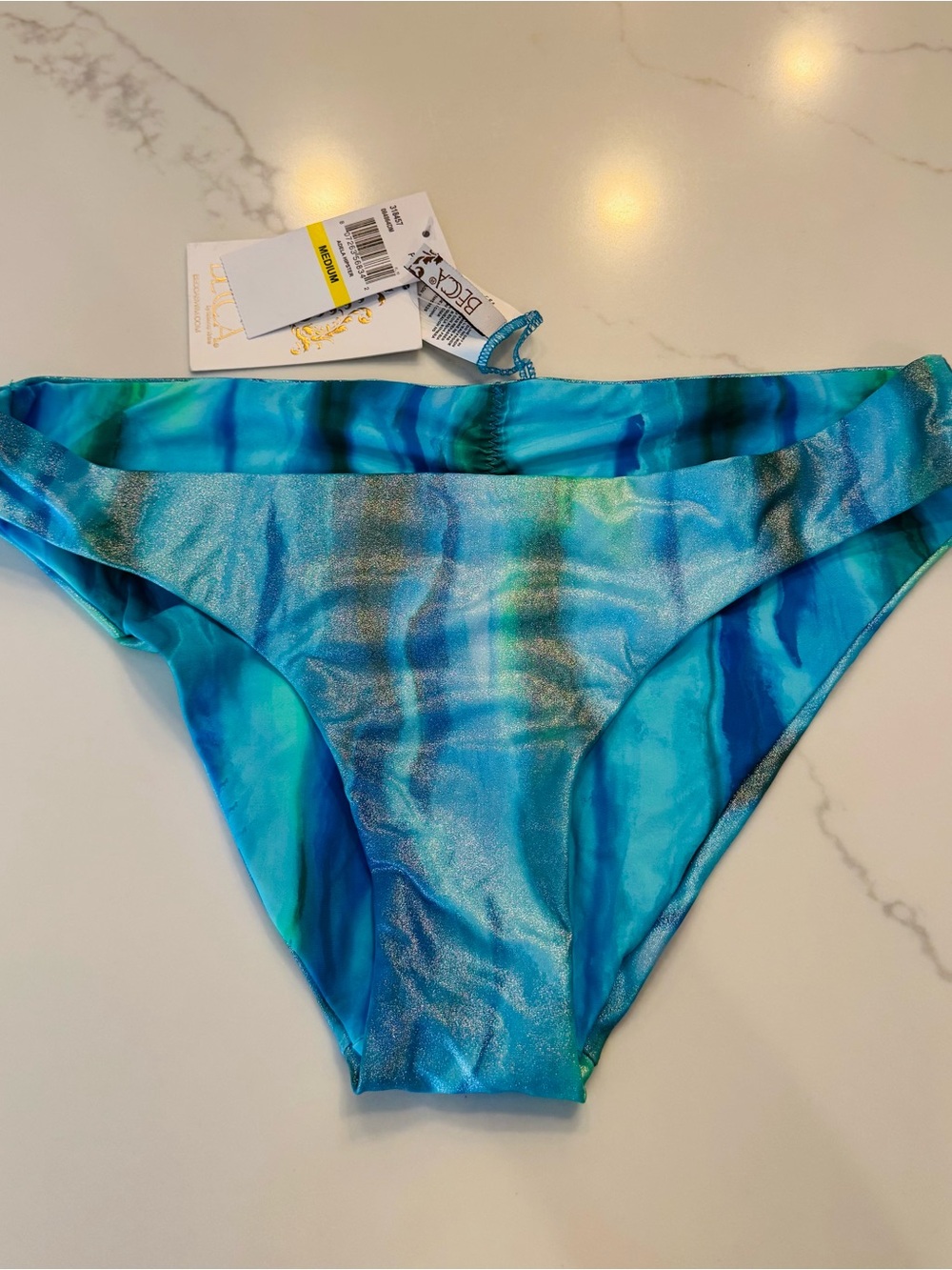 BECCA Blue Green Solar Energy Bikini Bottom size M